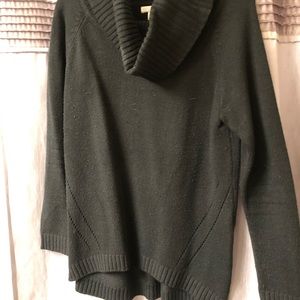 Black cowl neck tunic length sweater